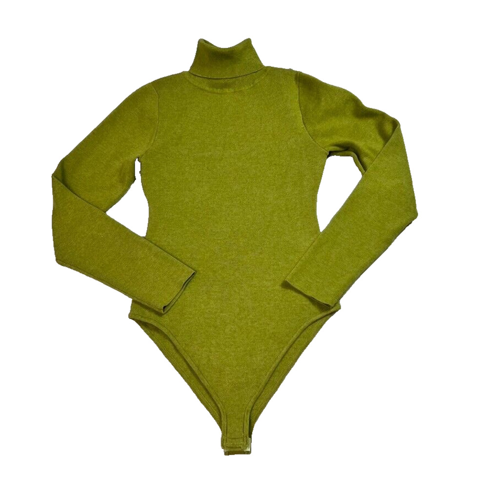 LULUS Bodysuit Changing With The Seasons Lime Green Knit Cutout Knit - Picture 2 of 13